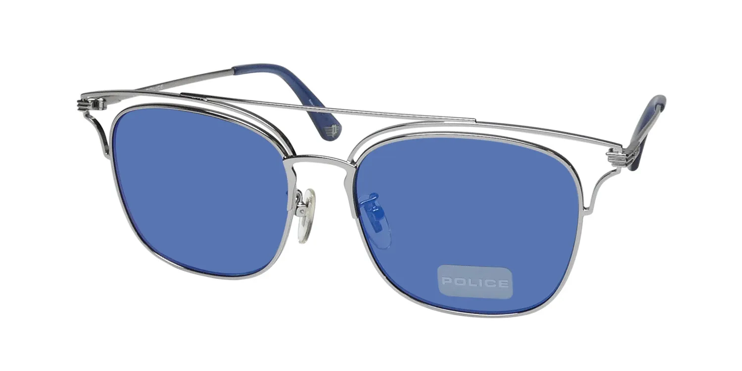 Police Spl575 579b Sunglasses Silver 54mm
