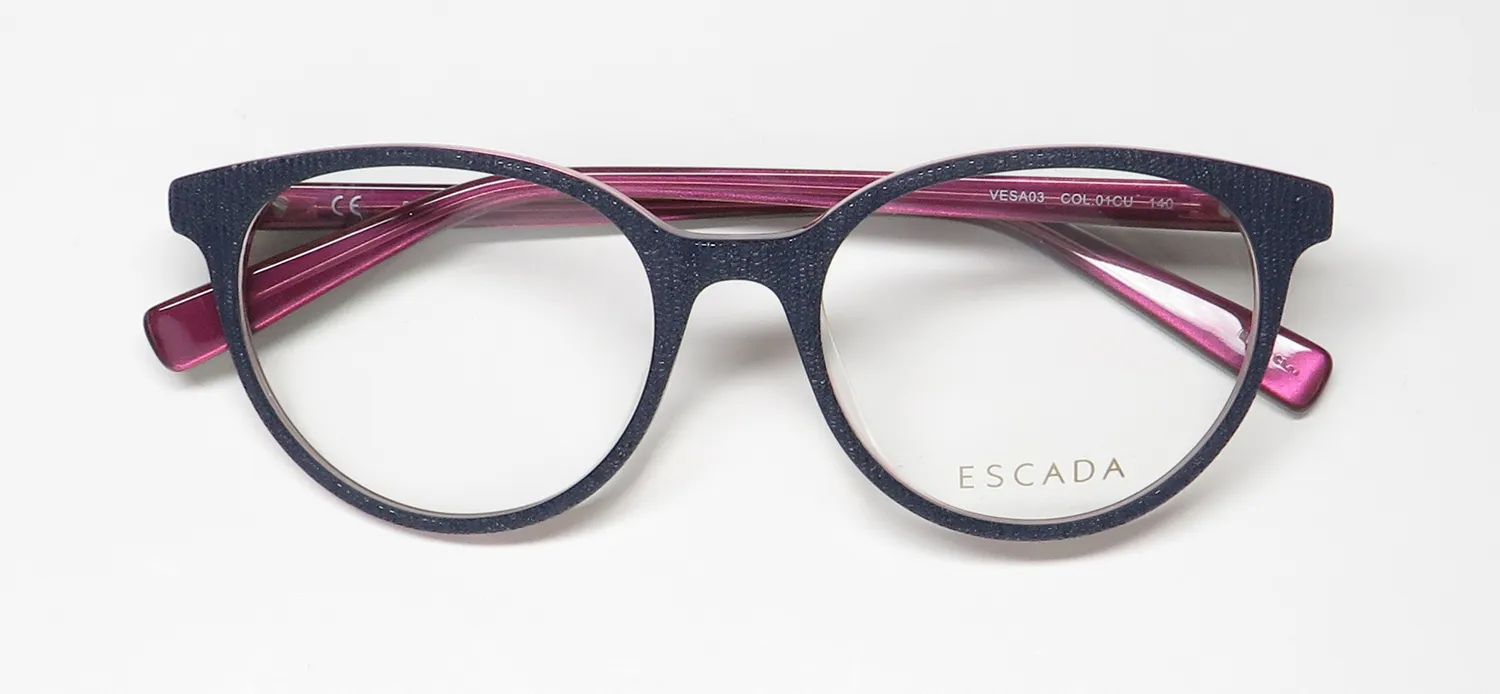 Escada Vesa03 01cu Eyeglasses Blue Violet 51mm 2