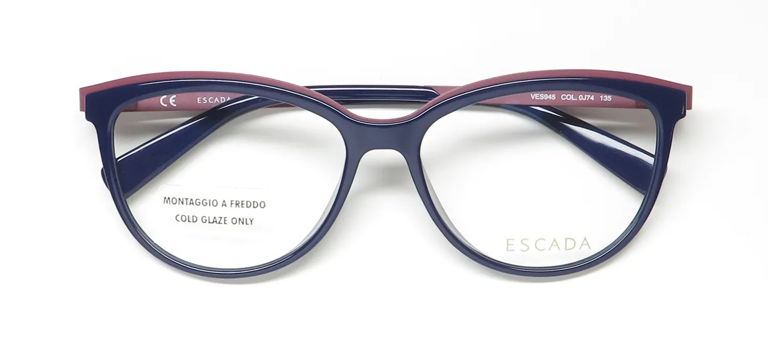 Escada Ves945 0j74 Eyeglasses Blue 53mm 2