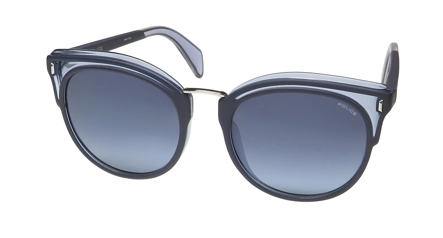 Police Spl642 0n05 Sunglasses Azure Dark Blue 52mm