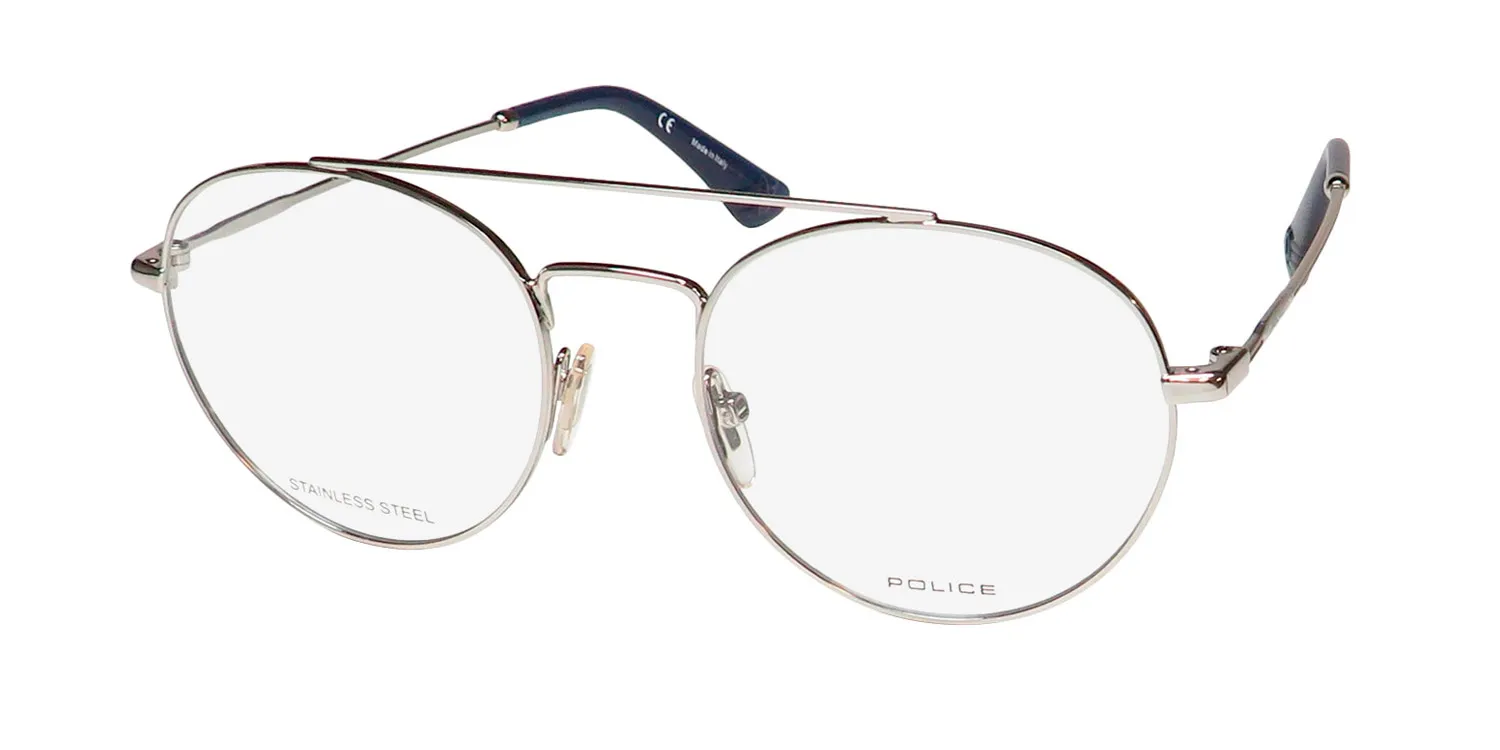 Police Vpl728 Highway 8 0579 Eyeglasses Shiny Palladium 51mm