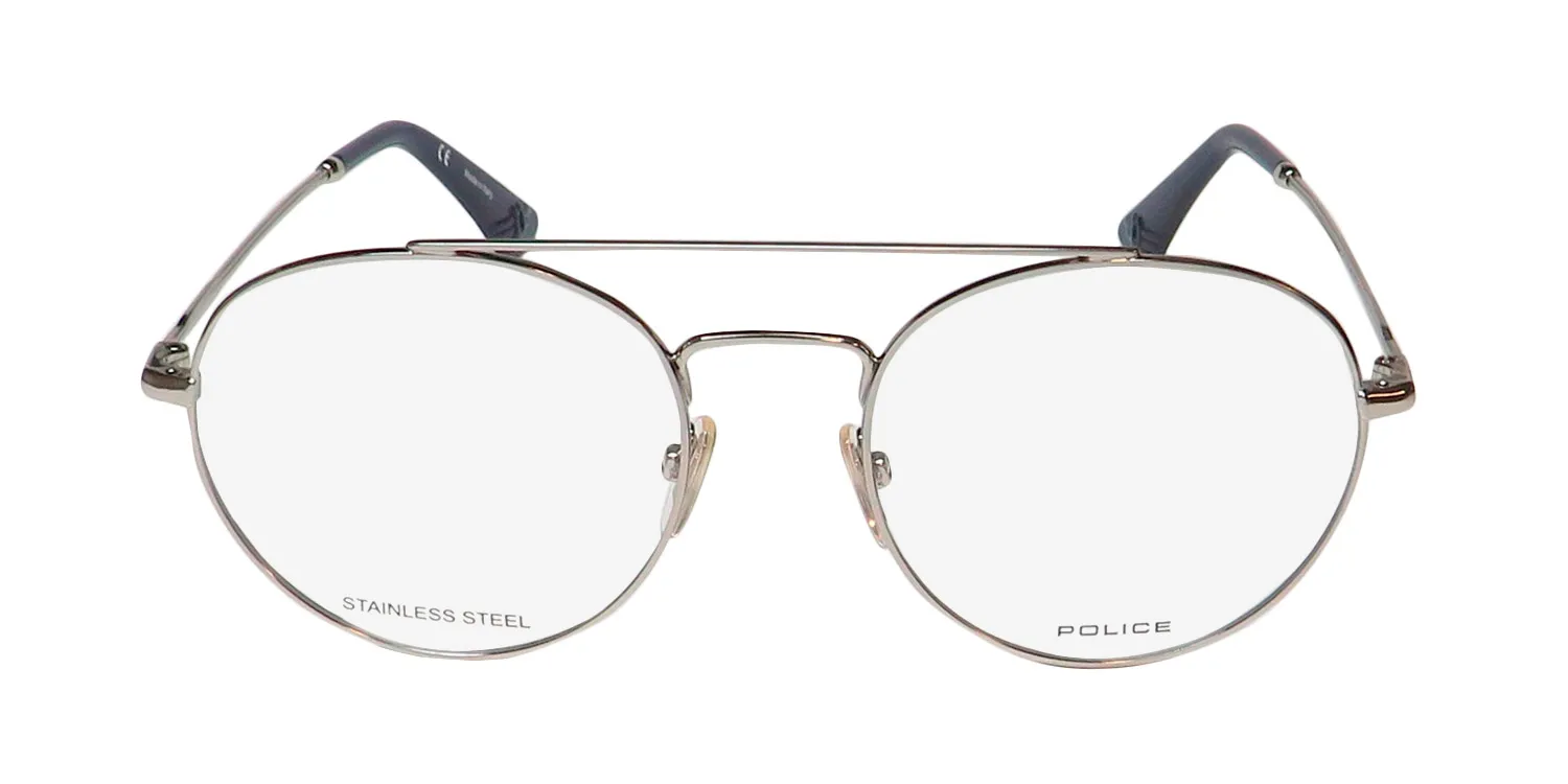 Police Vpl728 Highway 8 0579 Eyeglasses Shiny Palladium 51mm 3