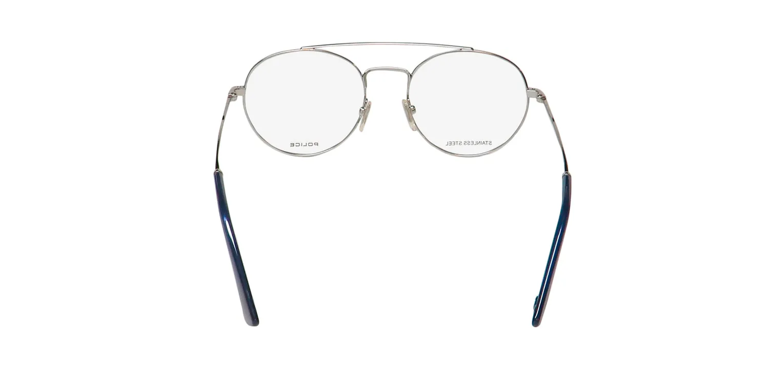 Police Vpl728 Highway 8 0579 Eyeglasses Shiny Palladium 51mm 5