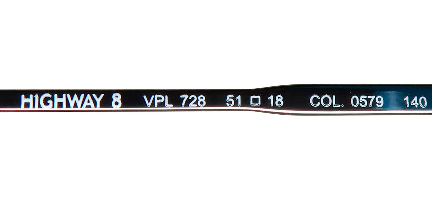 Police Vpl728 Highway 8 0579 Eyeglasses Shiny Palladium 51mm 8