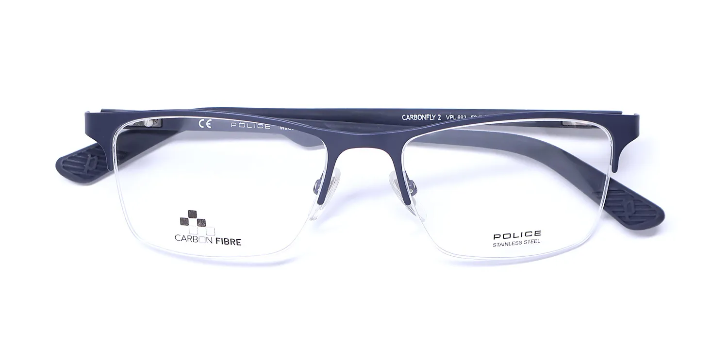 Police Vpl693 Carbonfly 2 0475 Eyeglasses Blue 52mm 2