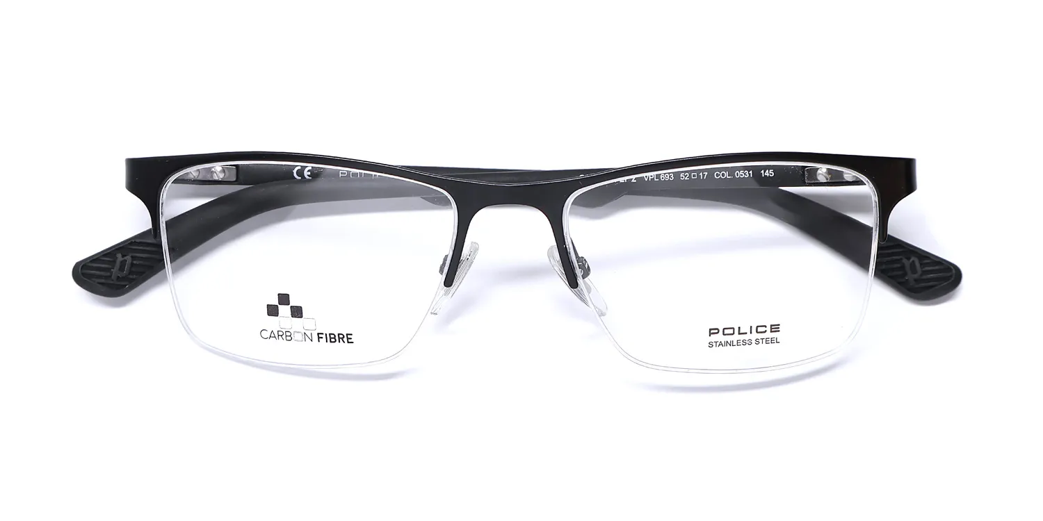 Police Vpl693 Carbonfly 2 0531 Eyeglasses Black 52mm 2
