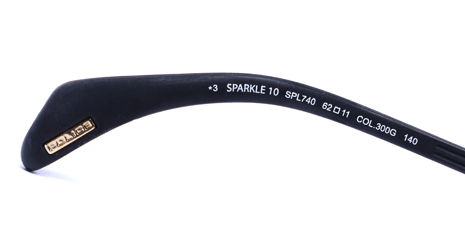 Police Spl740 Sparkle 10 300g Sunglasses Shiny Rose Gold 62mm Unisex 8