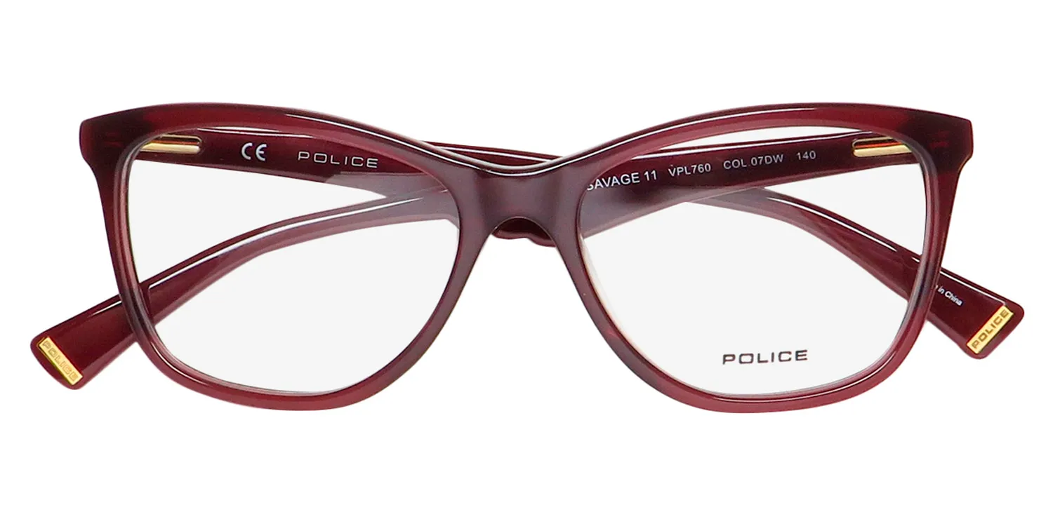 Police Vpl760 Savage 11 07dw Eyeglasses Burgundy 52mm 2