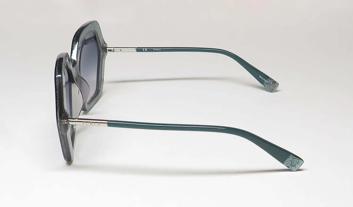 Furla Sfu256 02aq Sunglasses Shiny Glittery Green 56mm 4