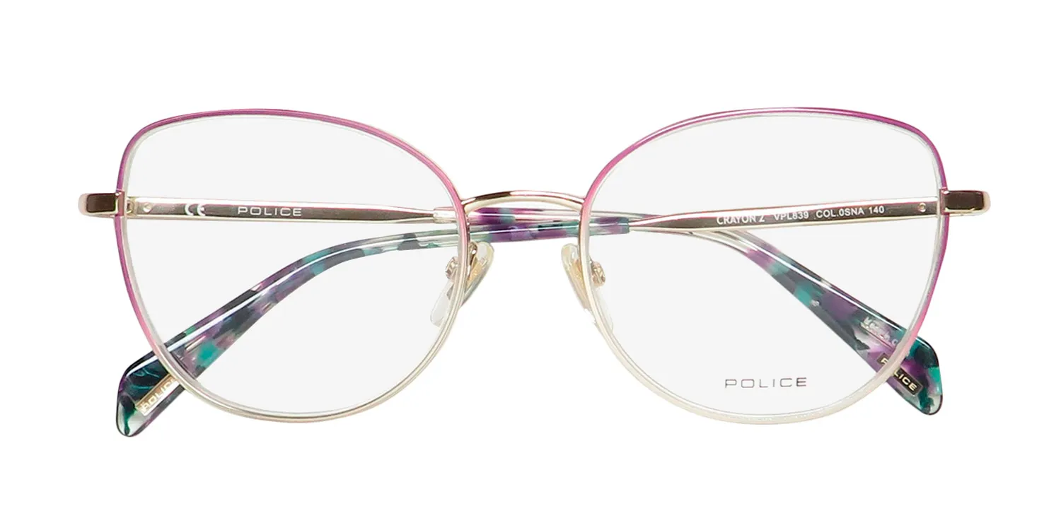 Police Vpl839 Crayon 2 0sna Eyeglasses Gold 52mm 2