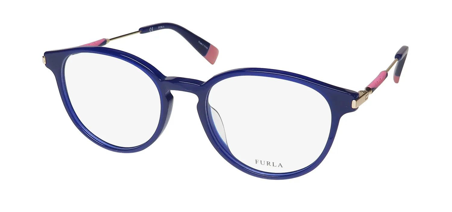 Furla Vfu297 03gr Eyeglasses Blue 50mm