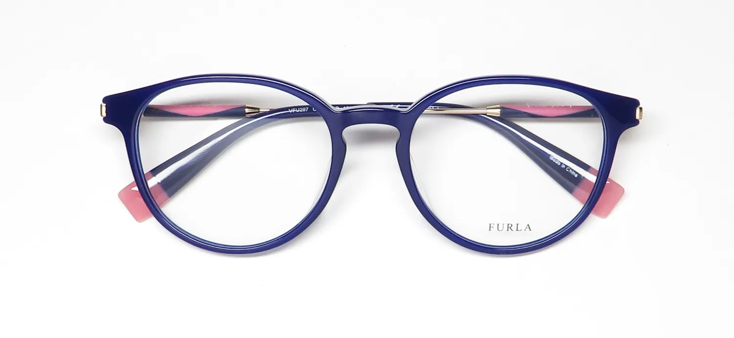 Furla Vfu297 03gr Eyeglasses Blue 50mm 2