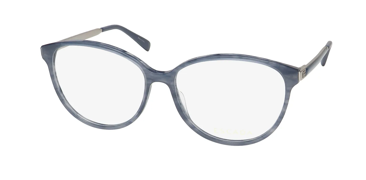 Escada Vesb27 06xb Eyeglasses Striped Blue 55mm