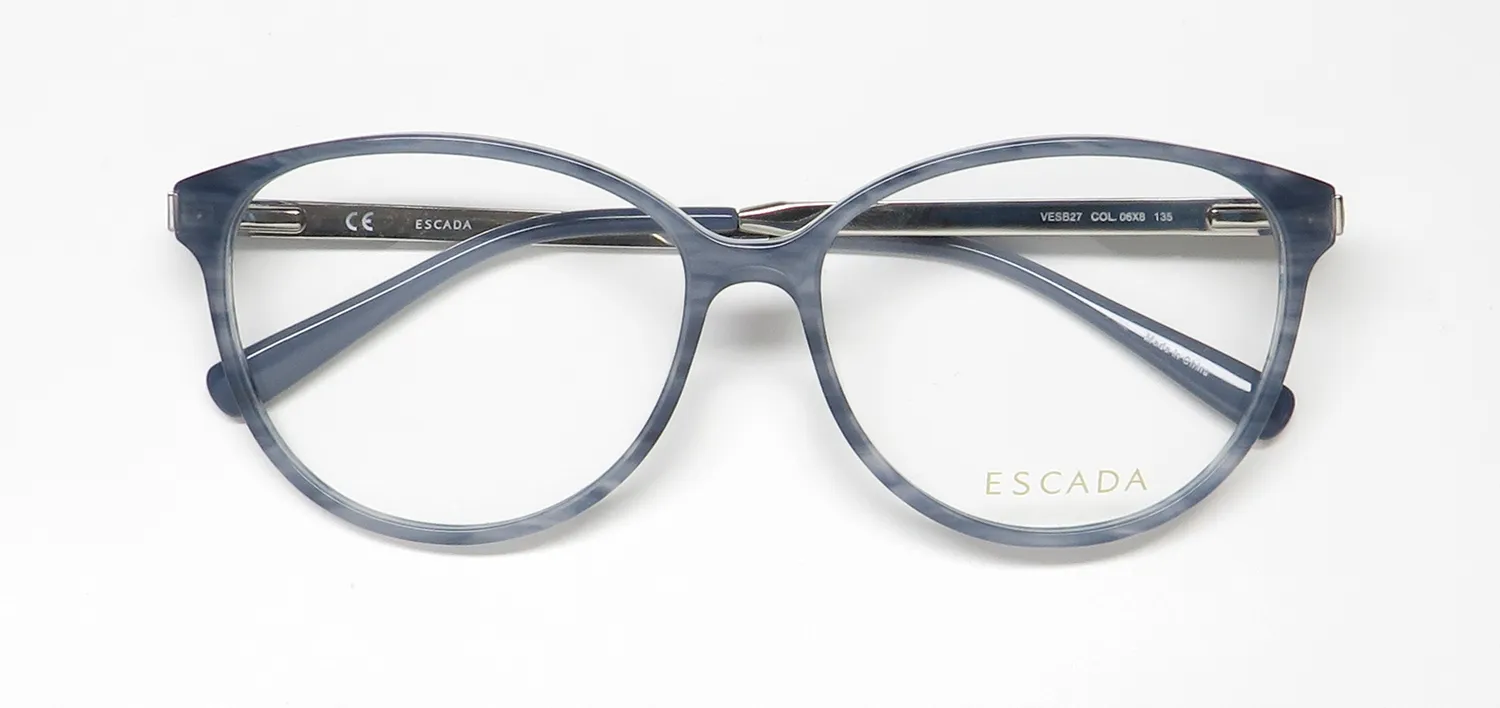 Escada Vesb27 06xb Eyeglasses Striped Blue 55mm 2