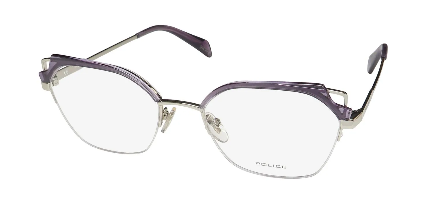 Police Vpla04 Zephirus 2 0579 Eyeglasses Crystal Purple 52mm