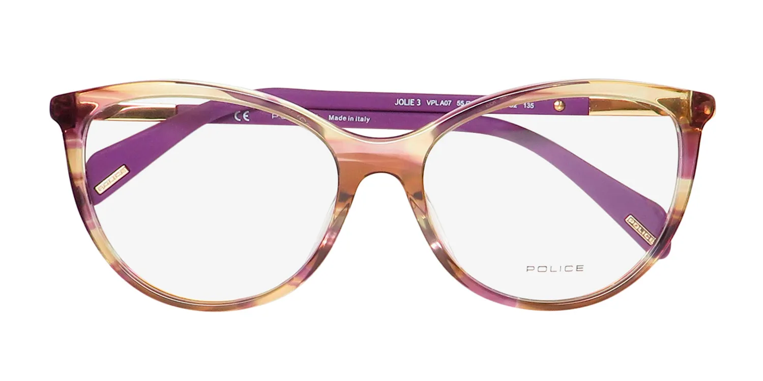 Police Vpla07 Jolie 3 09g2 Eyeglasses Striped Violet 55mm 2