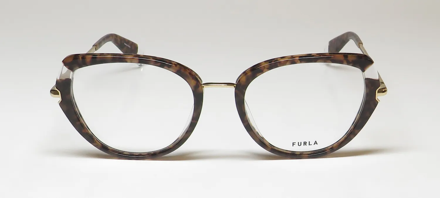 Furla Vfu500v 0802 Eyeglasses Yellow Brown Havana 51mm 3