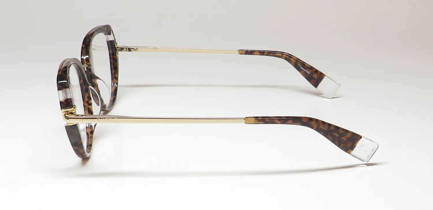 Furla Vfu500v 0802 Eyeglasses Yellow Brown Havana 51mm 4