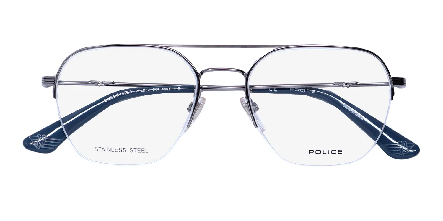 Police Vpld02 Origins Lite 9 509y Eyeglasses Silver 52mm 2