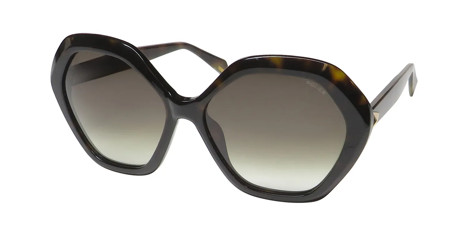 Police Spld29 0722 Sunglasses Shiny Dark Havana 57mm