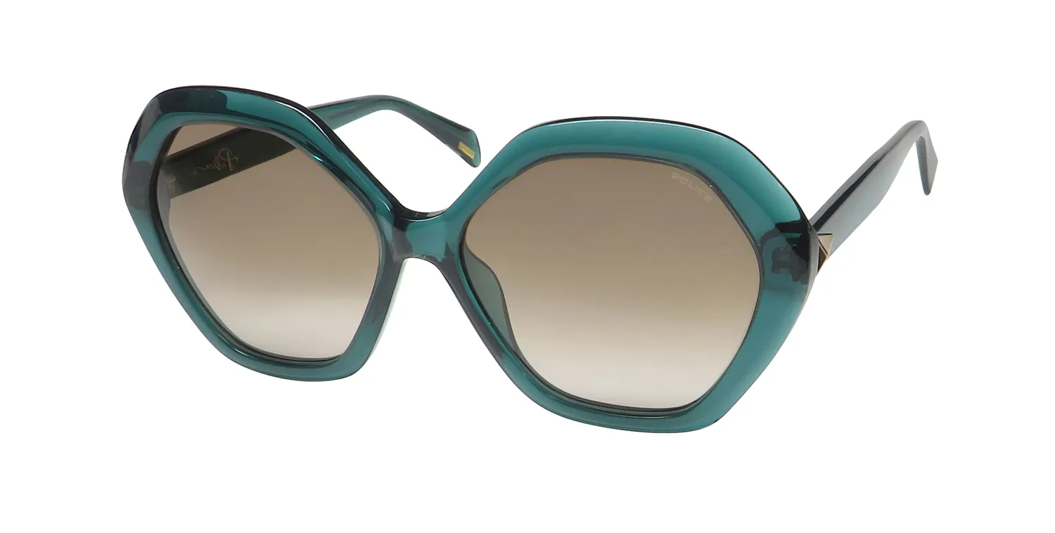 Police Spld29 0874 Sunglasses Green Petroleum 57mm