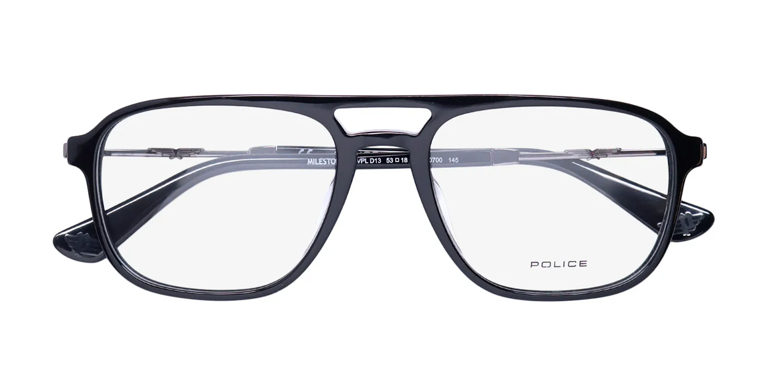 Police Vpld13 Milestone 1 0700 Eyeglasses Black 53mm 2