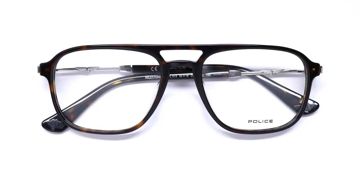 Police Vpld13 Milestone 1 0722 Eyeglasses Tortoise 53mm 2