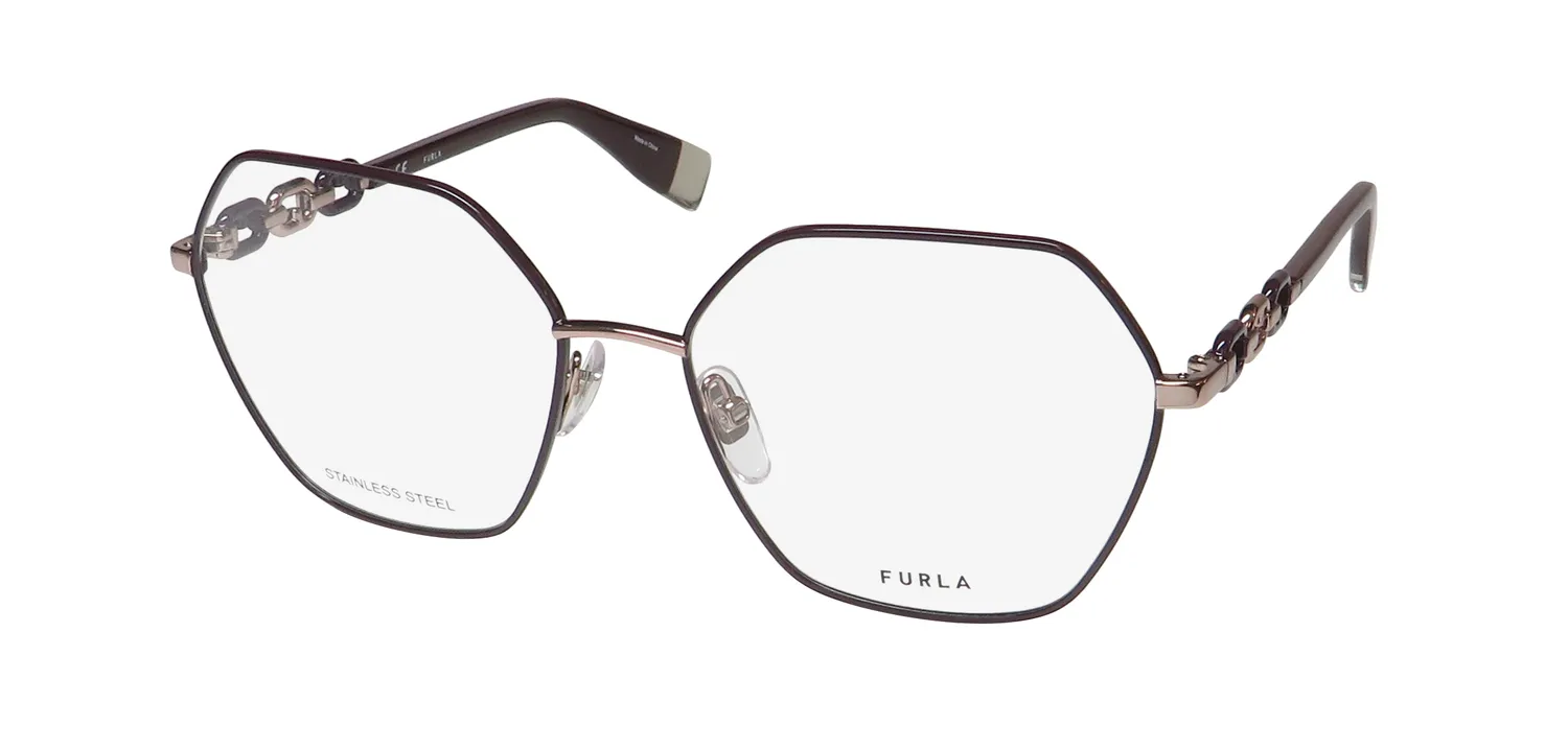Furla Vfu542 0e59 Eyeglasses Shiny Red Gold 54mm