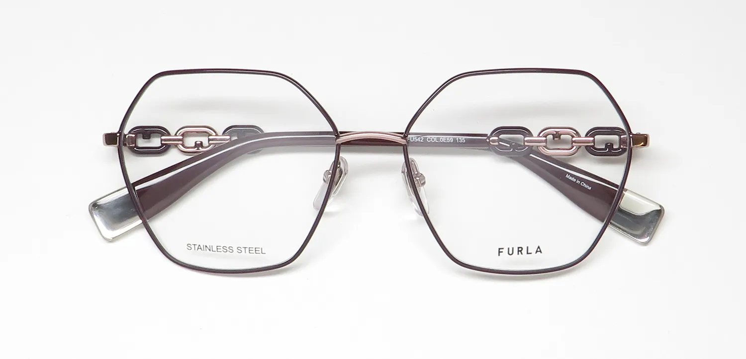 Furla Vfu542 0e59 Eyeglasses Shiny Red Gold 54mm 2