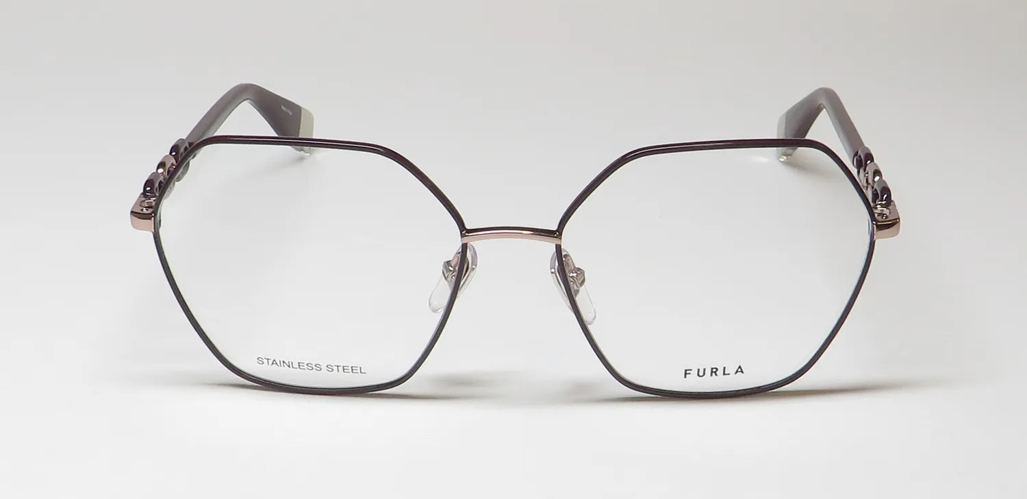 Furla Vfu542 0e59 Eyeglasses Shiny Red Gold 54mm 3