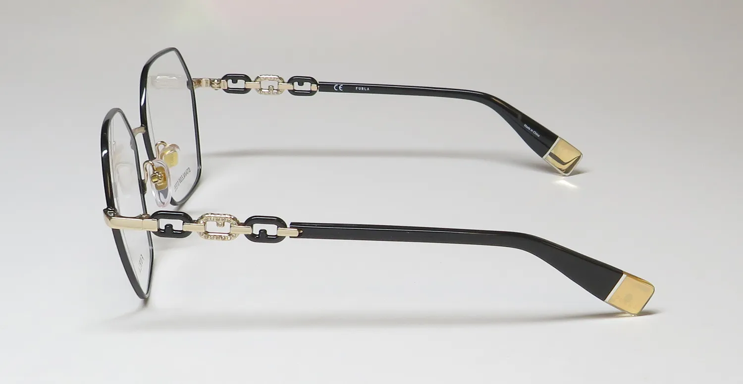 Furla Vfu542s 0301 Eyeglasses Shiny Rose Gold With Black 54mm 4