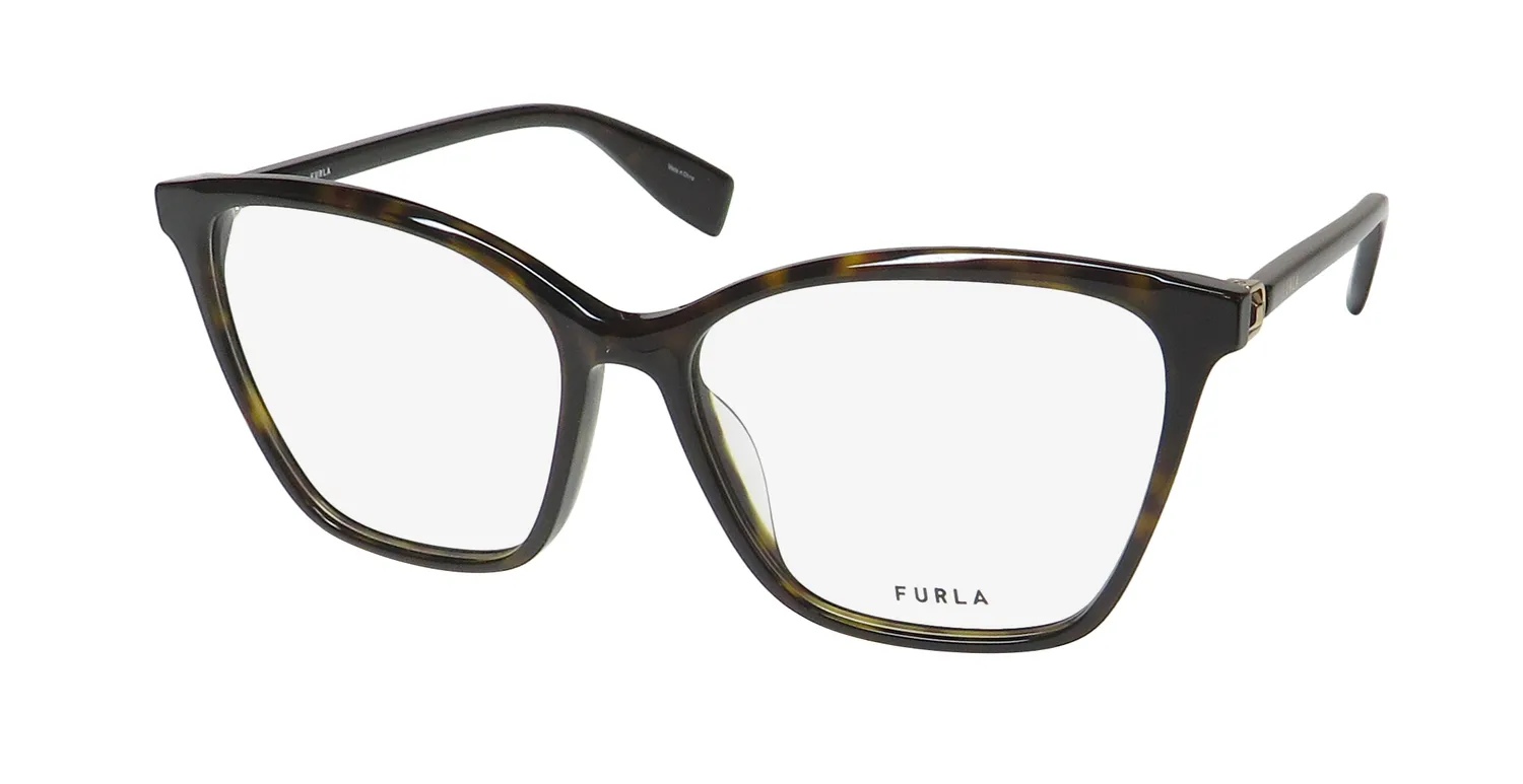 Furla Vfu545 0722 Eyeglasses Shiny Dark Havana 54mm