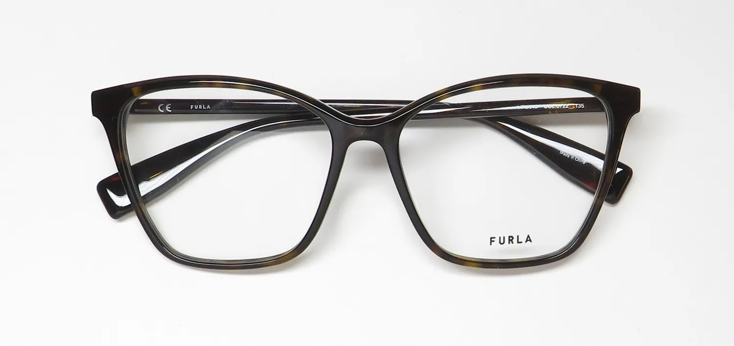 Furla Vfu545 0722 Eyeglasses Shiny Dark Havana 54mm 2