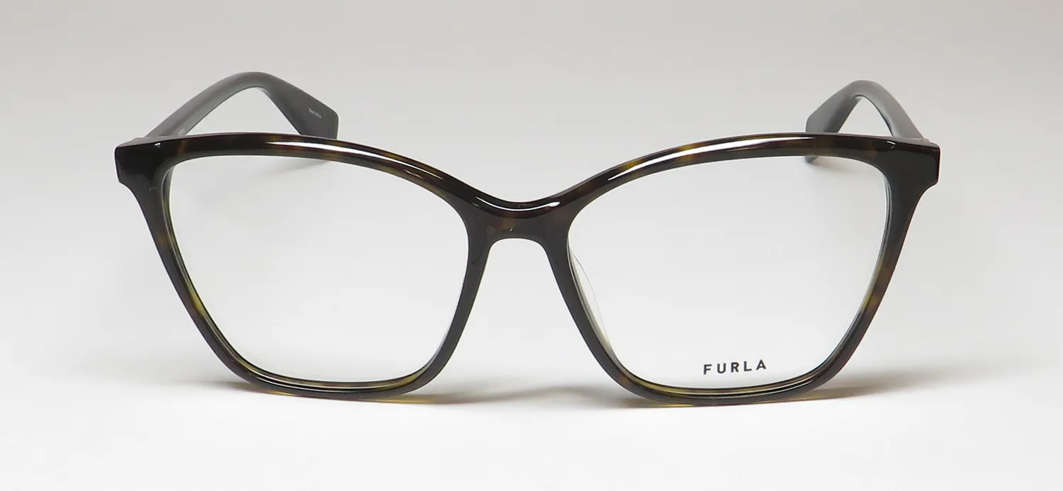 Furla Vfu545 0722 Eyeglasses Shiny Dark Havana 54mm 3