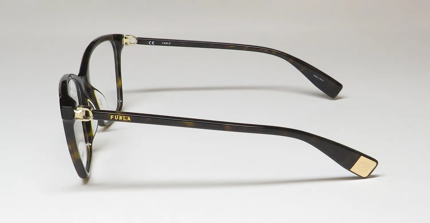 Furla Vfu545 0722 Eyeglasses Shiny Dark Havana 54mm 4