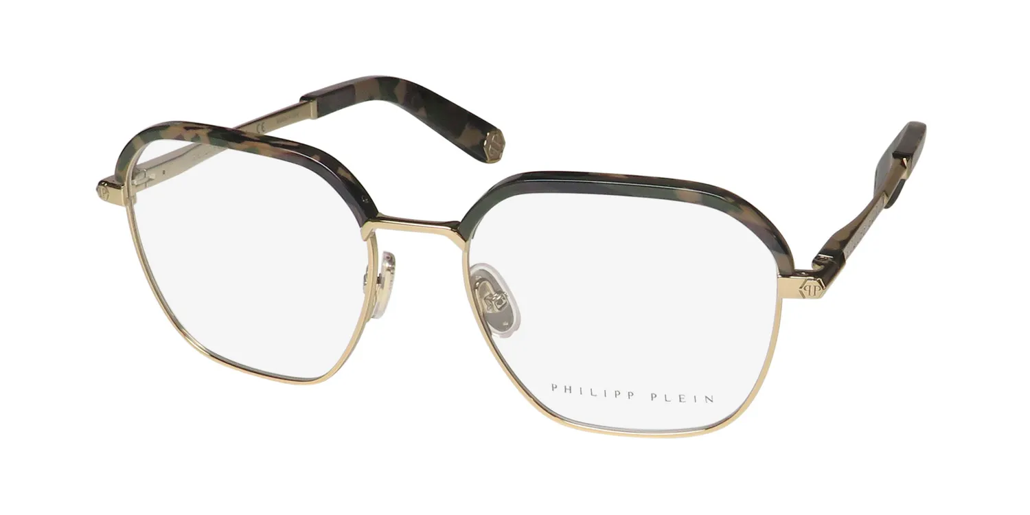 Philipp Plein Vpp017 Plein Treasure 08ff Eyeglasses Brown 52mm Unisex