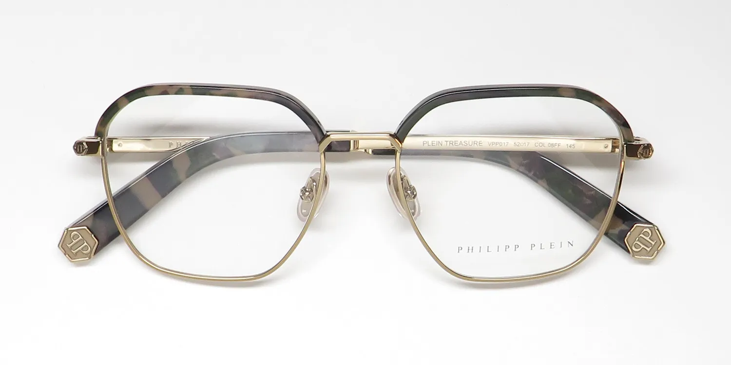 Philipp Plein Vpp017 Plein Treasure 08ff Eyeglasses Brown 52mm Unisex 2