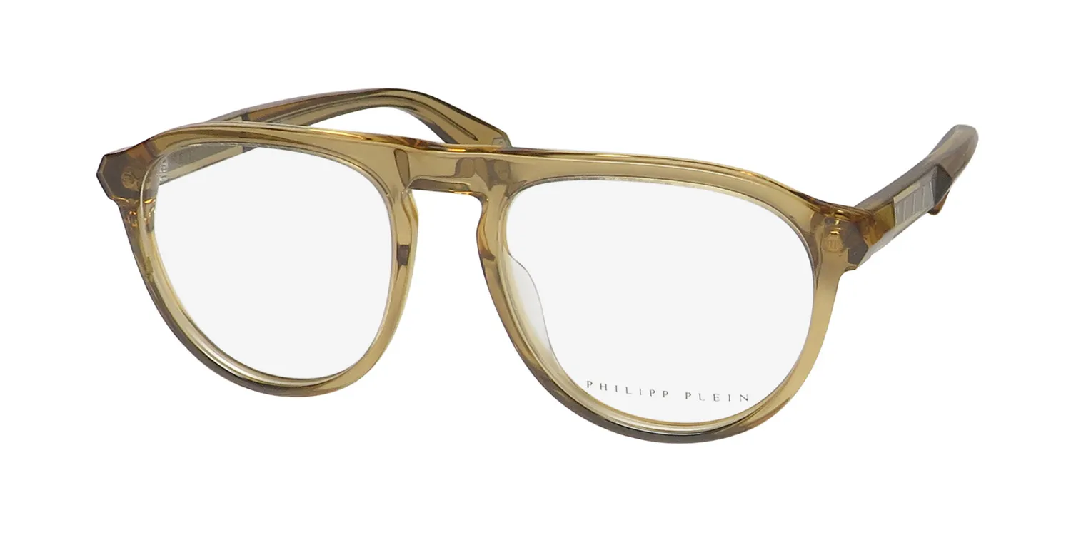 Philipp Plein Vpp016 Plein Passion 0913 Eyeglasses Brown Transparent 54mm