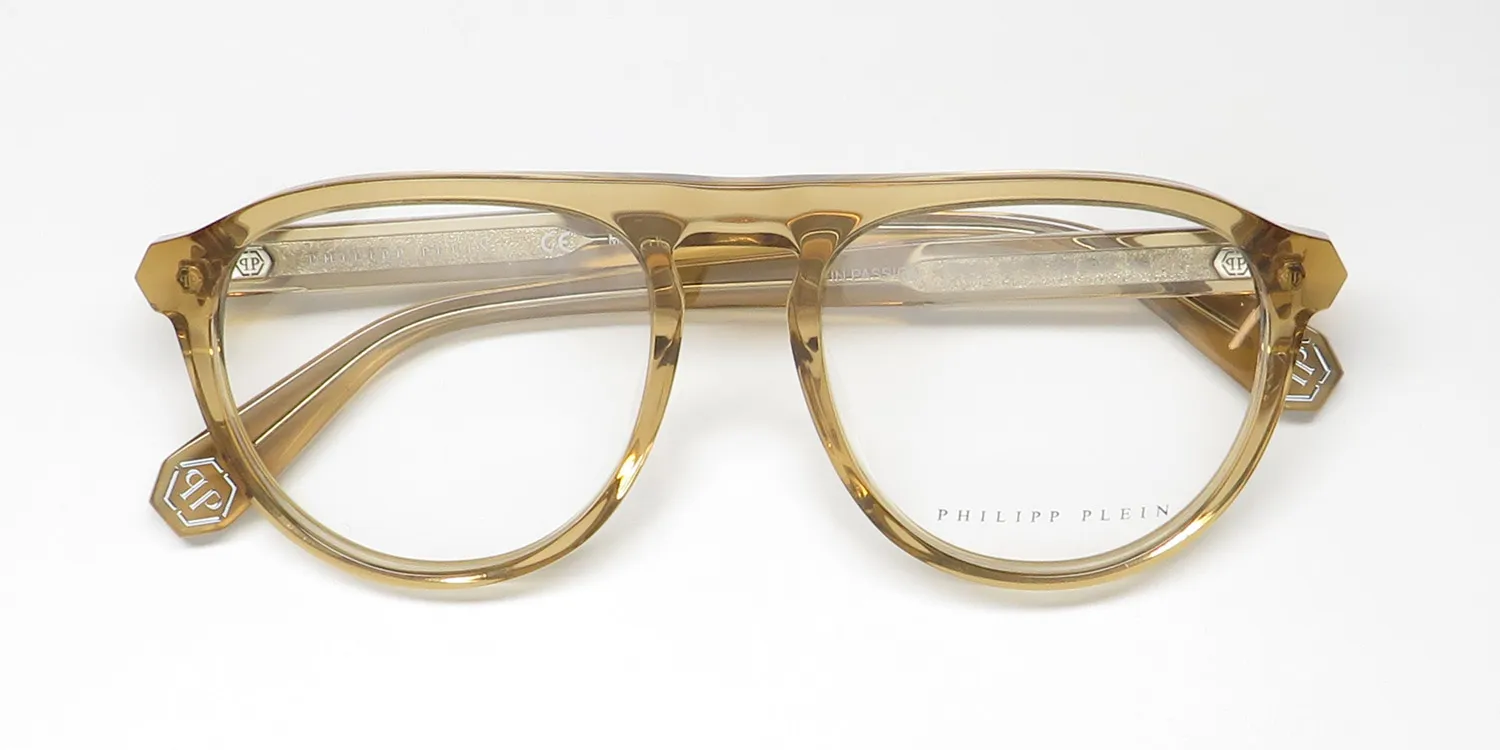 Philipp Plein Vpp016 Plein Passion 0913 Eyeglasses Brown Transparent 54mm 2