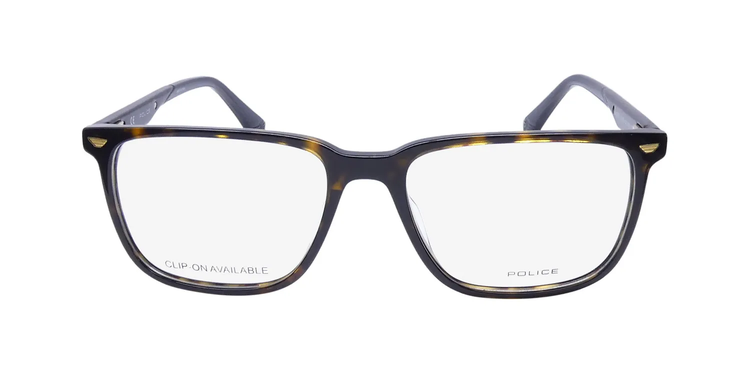 Police Vplf01 Groove 1 Clip-On 0722 Eyeglasses Dark Havana 54mm 3