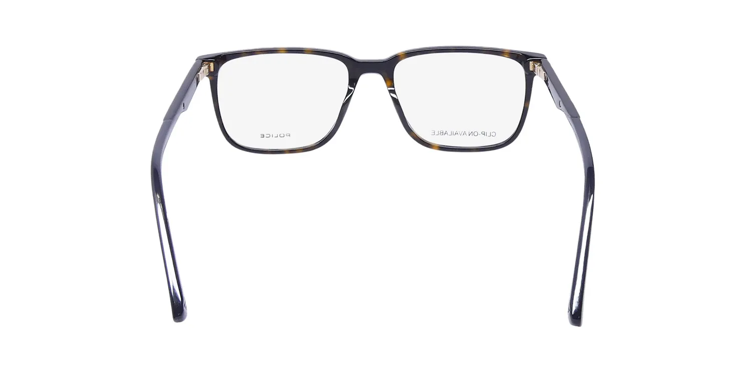 Police Vplf01 Groove 1 Clip-On 0722 Eyeglasses Dark Havana 54mm 5