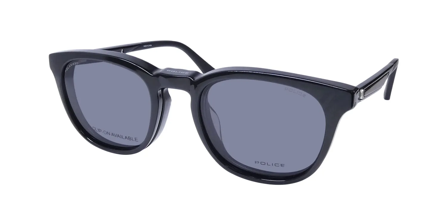 Police Vplf02 Groove 2 Clip-On 0700 Eyeglasses Black 50mm