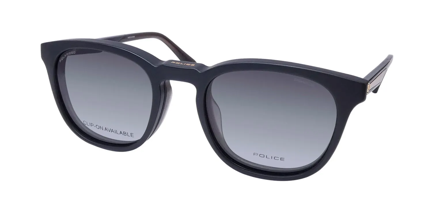 Police Vplf02 Groove 2 Clip-On 06bl Eyeglasses Dark Grey 50mm