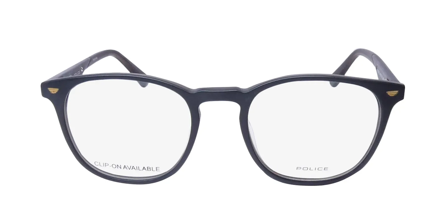 Police Vplf02 Groove 2 Clip-On 06bl Eyeglasses Dark Grey 50mm 3