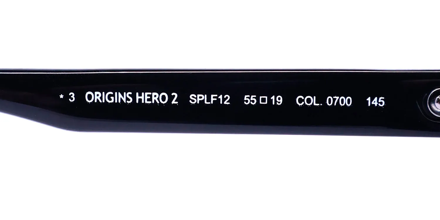 Police Splf12 Origins Hero 2 0700 Sunglasses Black 55mm 8