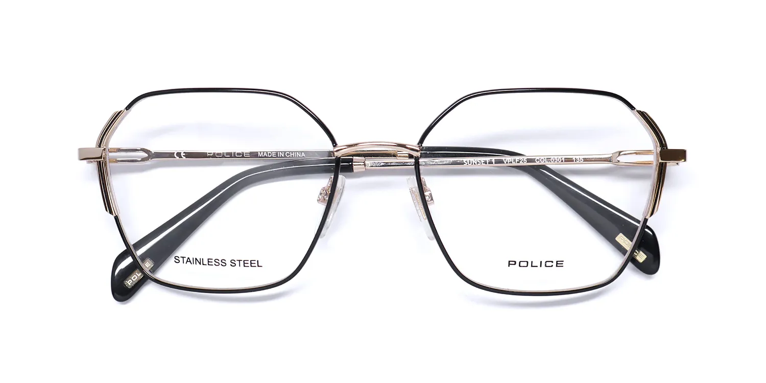 Police Vplf25 Sunset 1 0301 Eyeglasses Black 53mm 2