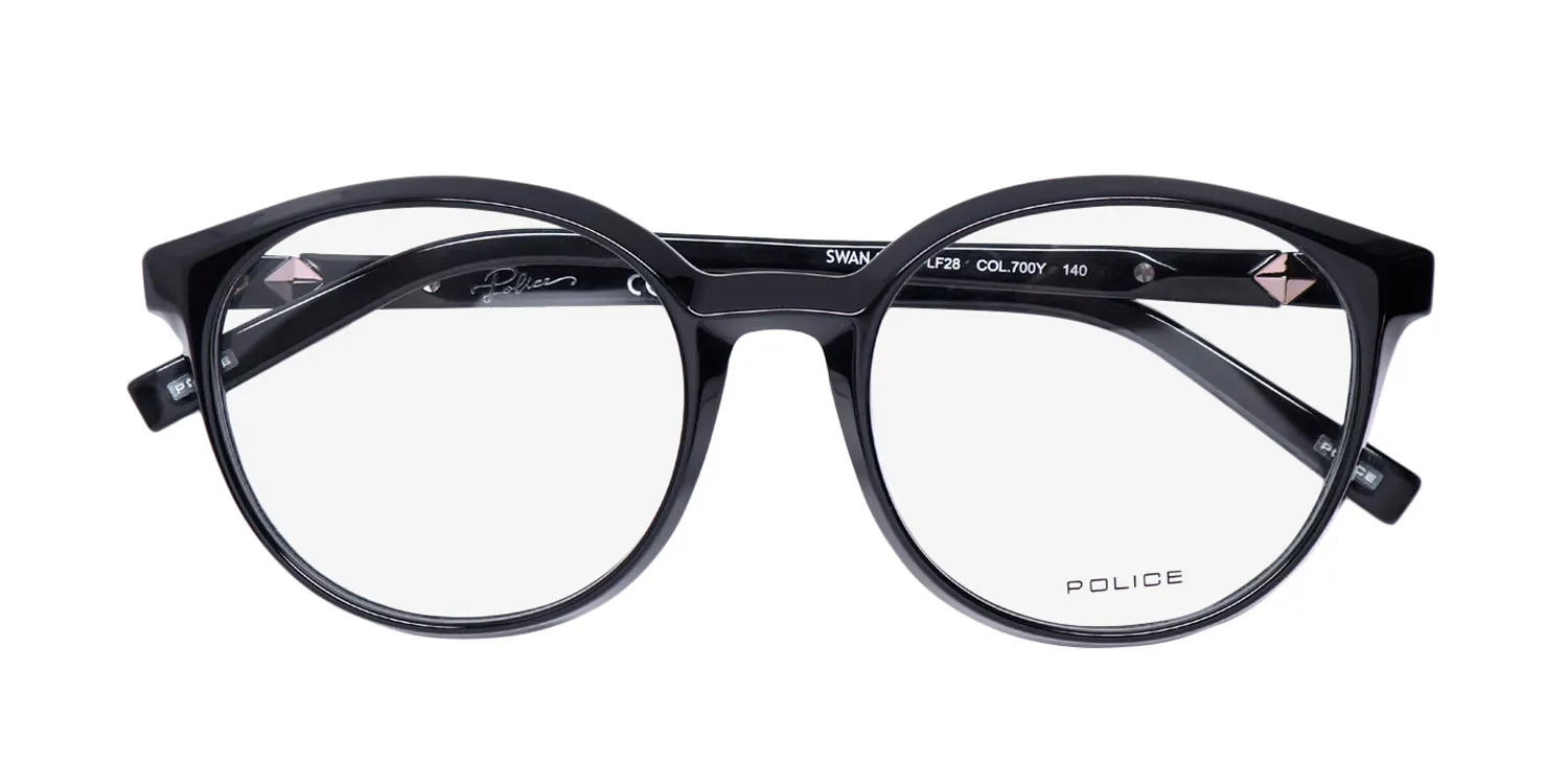 Police Vplf28 Swan 2 700y Eyeglasses Black 51mm Unisex 2