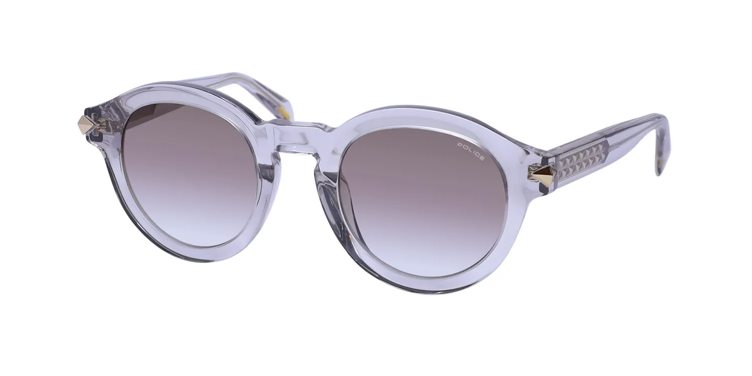 Police Splf31 Dawn 3 06s8 Sunglasses Transparent Grey 47mm Unisex
