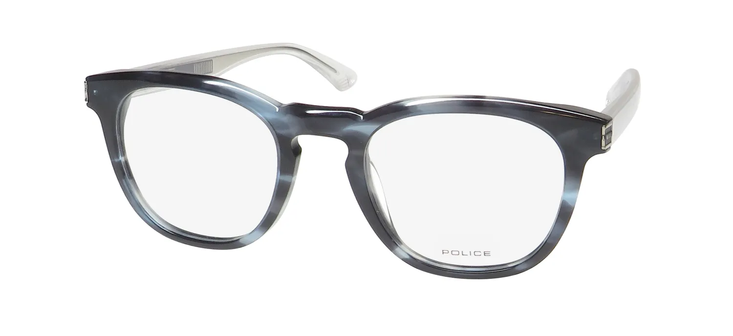 Police Vplf04 Origins Hero 4 09y1 Eyeglasses Azure Havana Grey 49mm