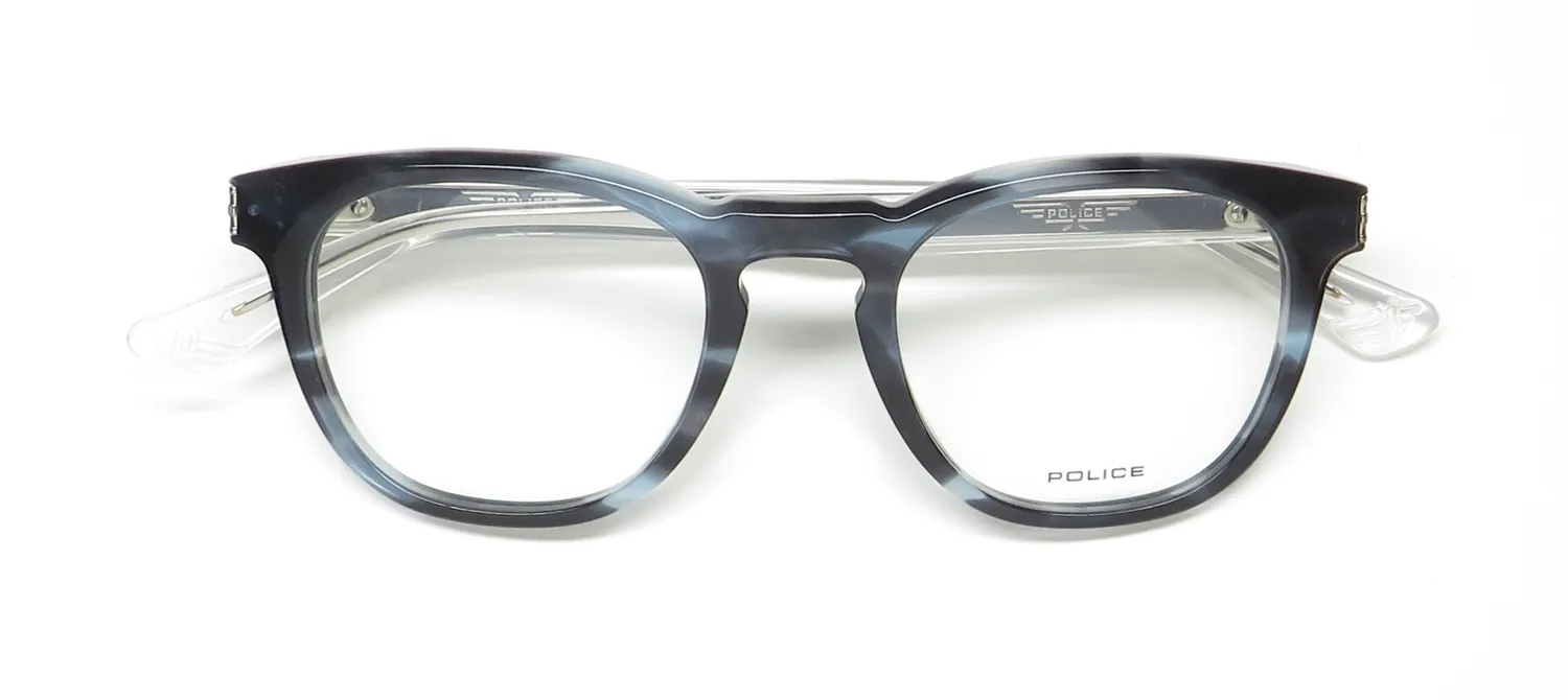 Police Vplf04 Origins Hero 4 09y1 Eyeglasses Azure Havana Grey 49mm 2